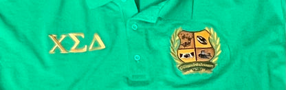 Chi Fraternity Green SS Polo 2XL