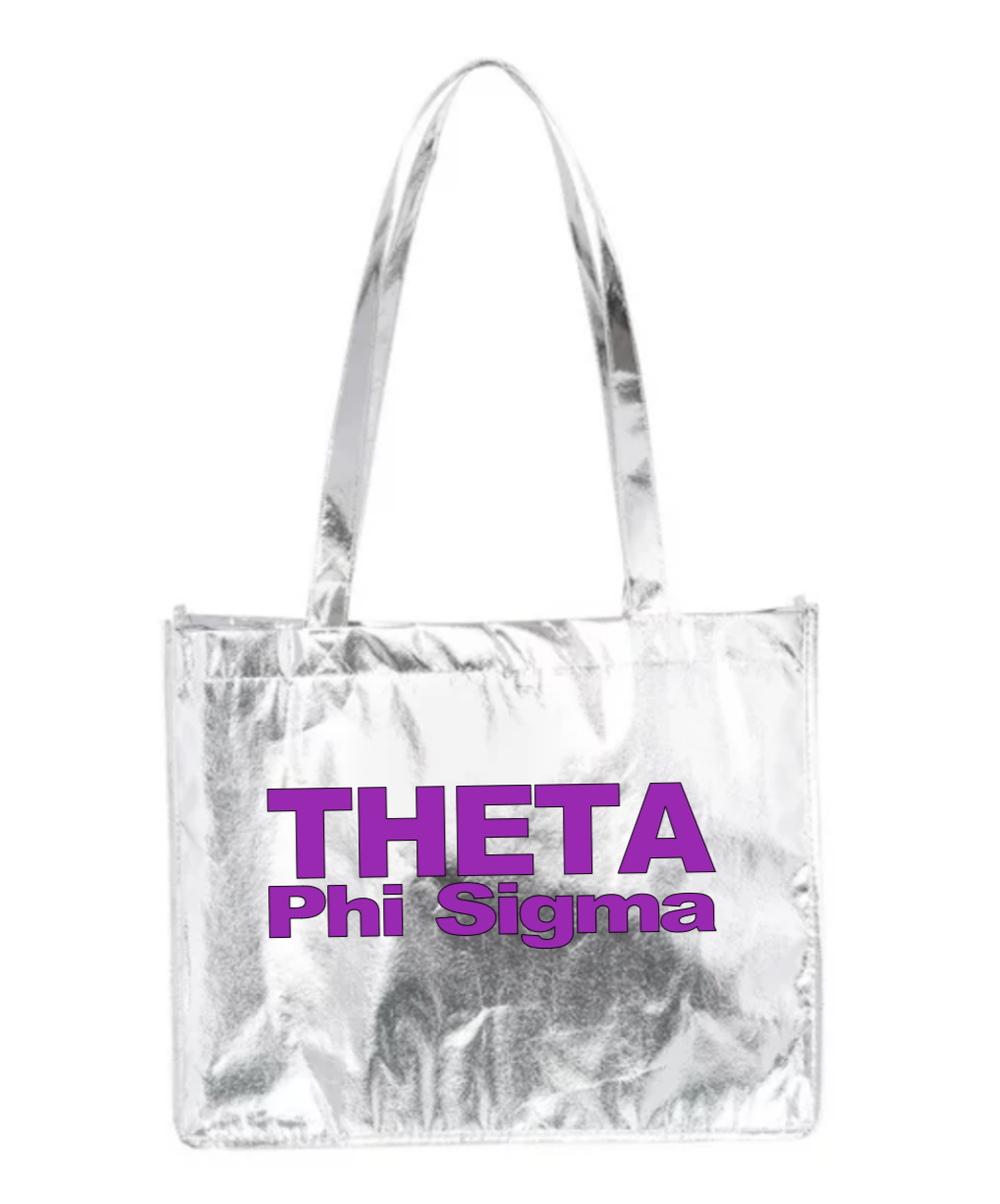 Theta Metallic Tote Bag