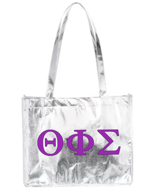 Theta Metallic Tote Bag