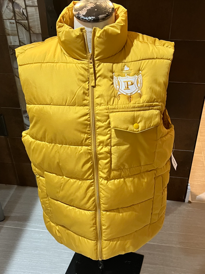 Embroidered Gold Philo Puffer vest