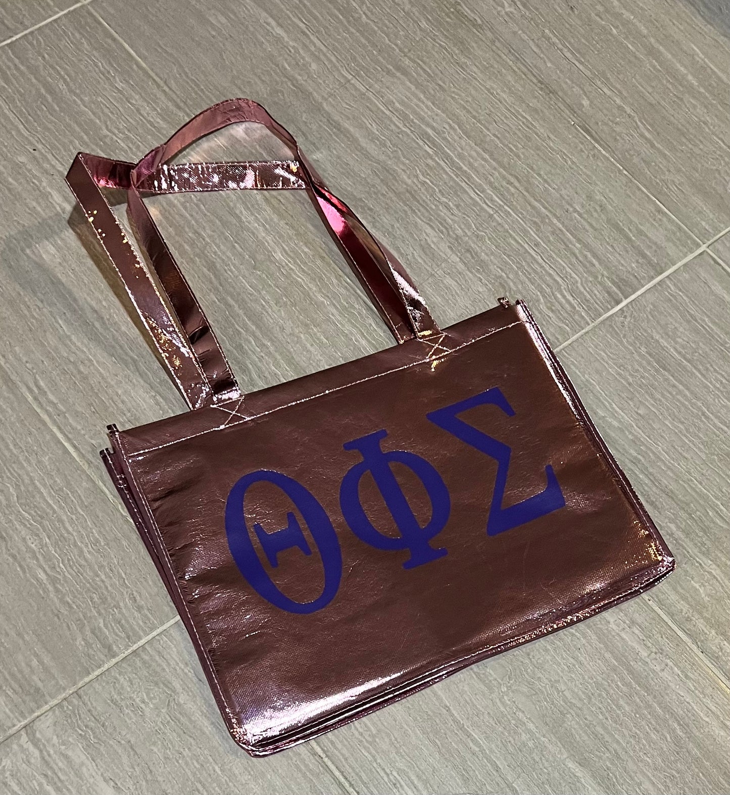 Theta Metallic Tote Bag