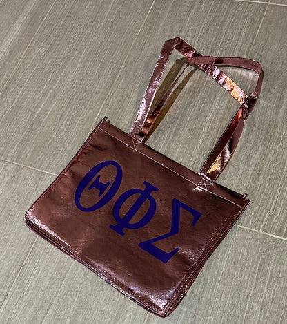 Theta Metallic Tote Bag