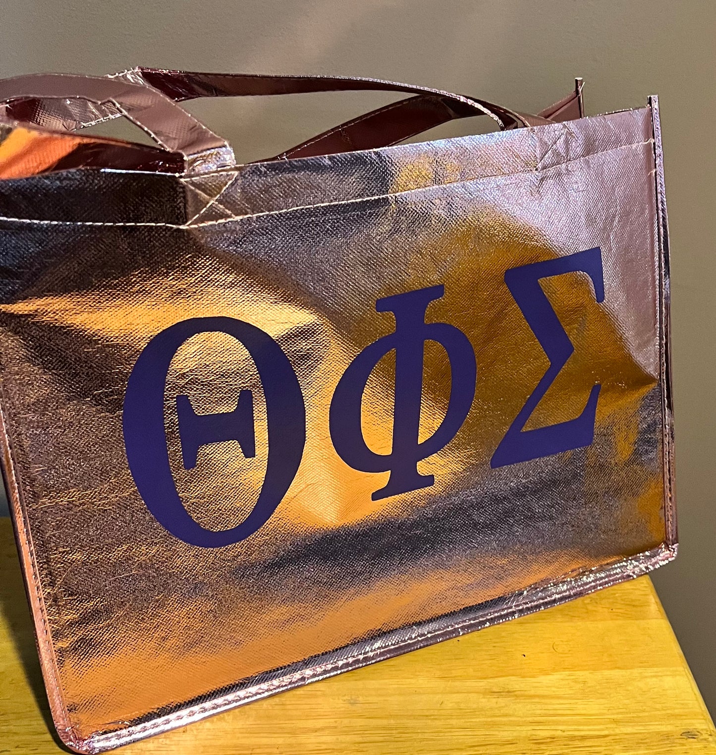 Theta Metallic Tote Bag