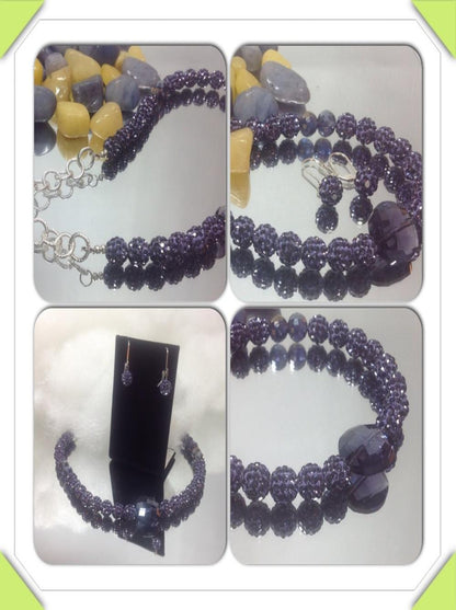 Purple Shamballa Set