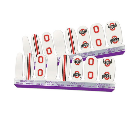 The Ohio State University 2022 Color Street Pedicure Nails