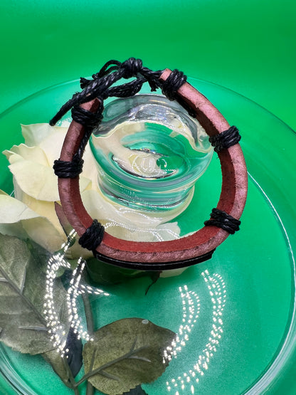 Leather Curved Tail Scorpion Bracelet