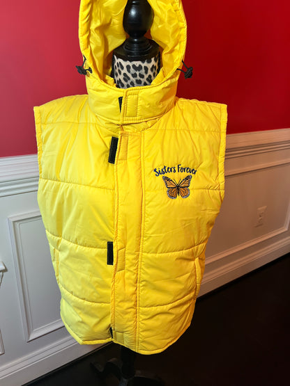 Rhoer Chevron Puffer vest w/ hood or without