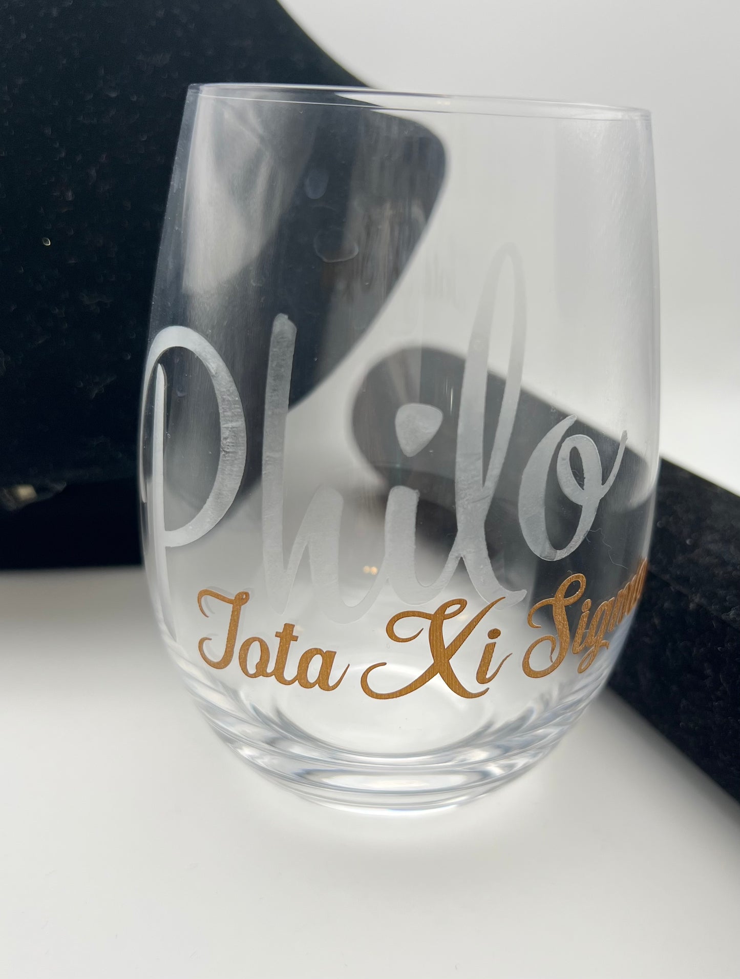 Custom No Stem Wine glass